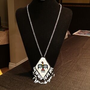 Significant Vintage Estate Hand-beaded Navajo Phoenix Necklace Highly Desired